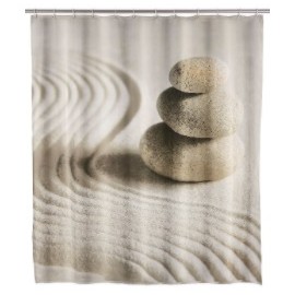 BATHROOM CURTAIN 180X200 STONES AND SAND POLYESTER