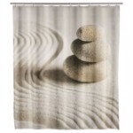 BATHROOM CURTAIN 180X200 STONES AND SAND POLYESTER