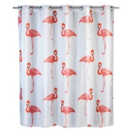 POLYESTER SHOWER CURTAIN COMFORT FLEX FLAMINGO ANTI-MOLD 180X200 CM