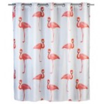 POLYESTER SHOWER CURTAIN COMFORT FLEX FLAMINGO ANTI-MOLD 180X200 CM