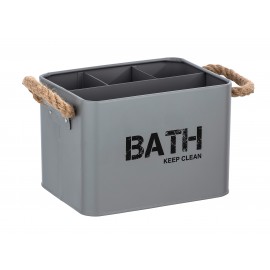 CAJA PARA BAÑO CON 4 COMPARTIMENTOS GRIS