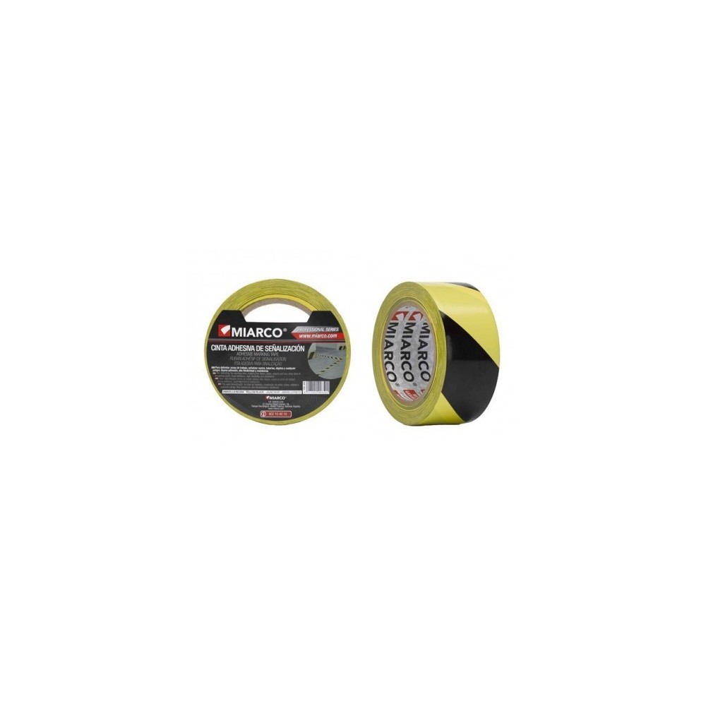 YELLOW / BLACK PVC SIGNALING TAPE 50mm x 33m