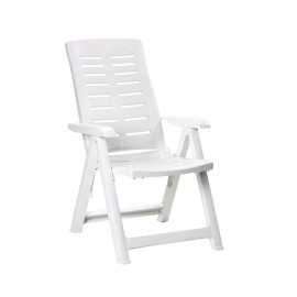 FOLDING MULTIPOSITION ARMCHAIR WHITE 60X61X109CM IPAE PROGARDEN