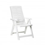 FOLDING MULTIPOSITION ARMCHAIR WHITE 60X61X109CM IPAE PROGARDEN