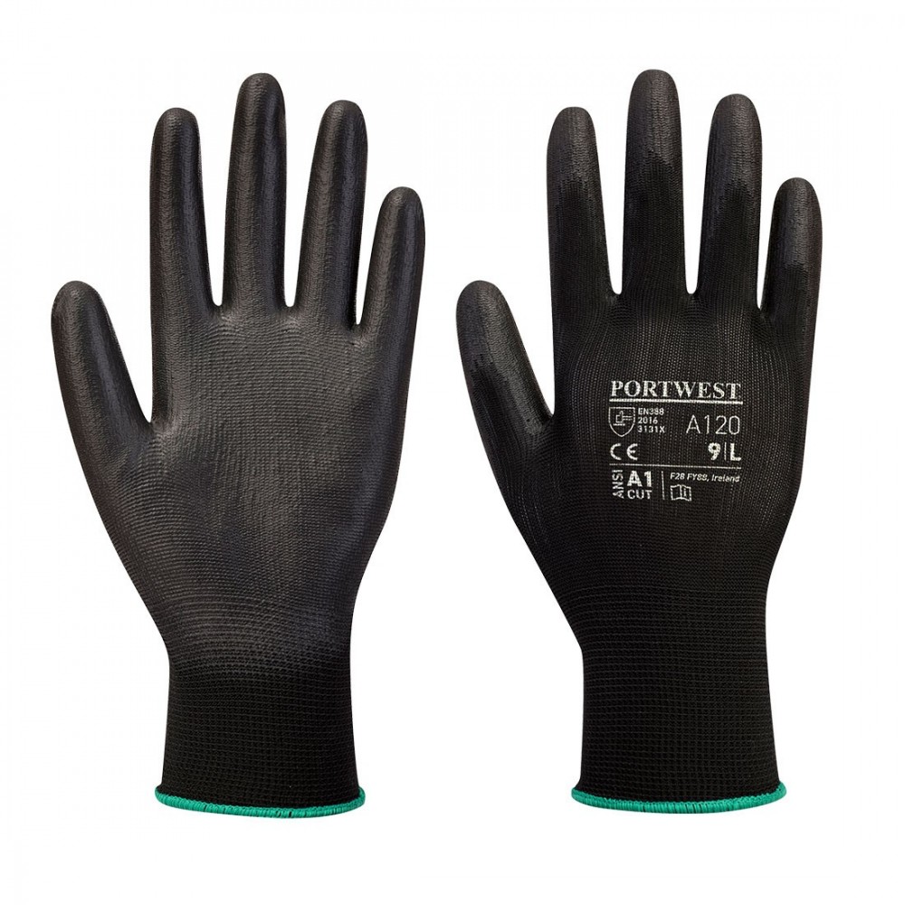 GLOVES WITH PALM PU BLACK M