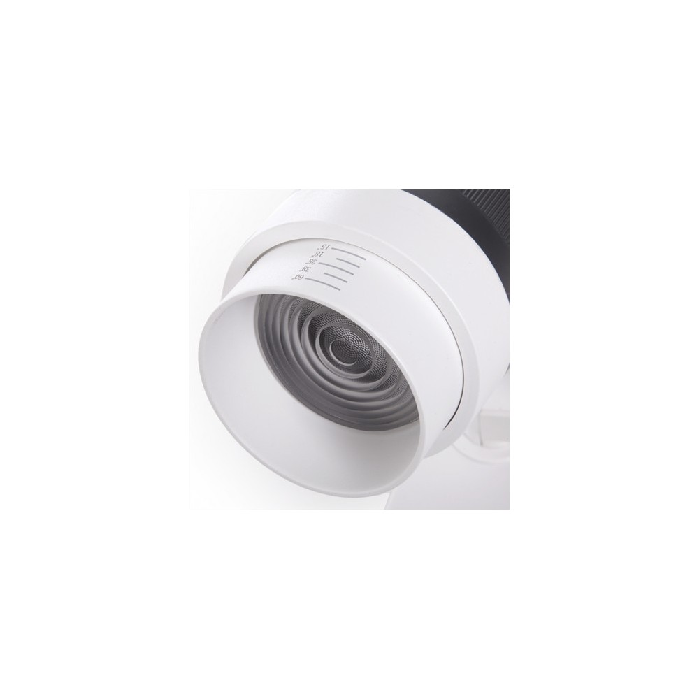 SINGLE PHASE LED TRACK SPOTLIGHT VARIABLE APERTURE 10-60º 30W 2700Lm 50000H ATHENA WARM WHITE