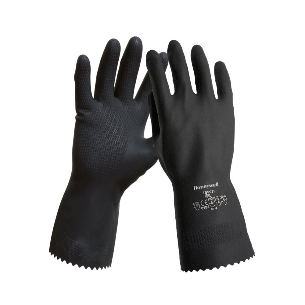 HEAVY BLACK LATEX GLOVE 25mil SIZE 10 XL