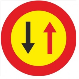 ROAD SIGN METALLIC PRIORITY OPPOSITE DIRECTION 500MM