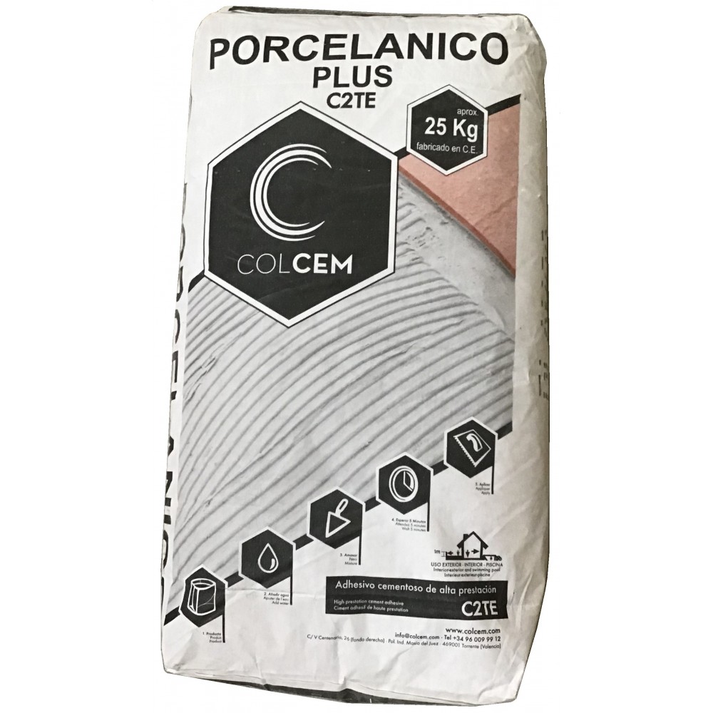 COLA PORCELAIN PLUS WHITE CEMENT (C2TE) (25 KG)