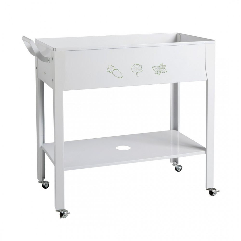 METAL GROW TROLLEY, COCO WHITE, 82X43X83 CMS.