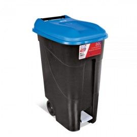 ECO TAYG 80 L. BLACK CONTAINER WITH BLUE PEDAL LID AND WHEELS