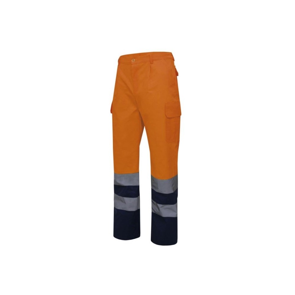 AV NAVY/FLUOR ORANGE TWO-TONE TROUSERS M