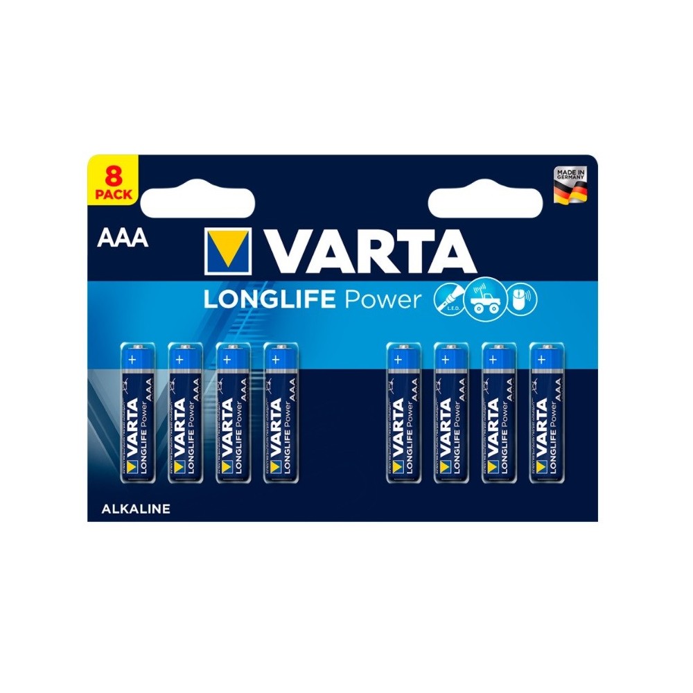 VARTA LONG LIFE POWER AAA BATTERY (BLISTERS 8 UNITS)